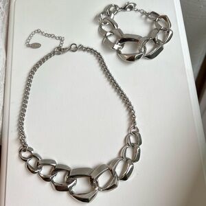 Aldo Chunky Silver Chain with Bracelet